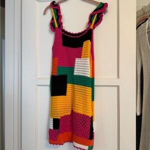 ZARA crotchet color block dress